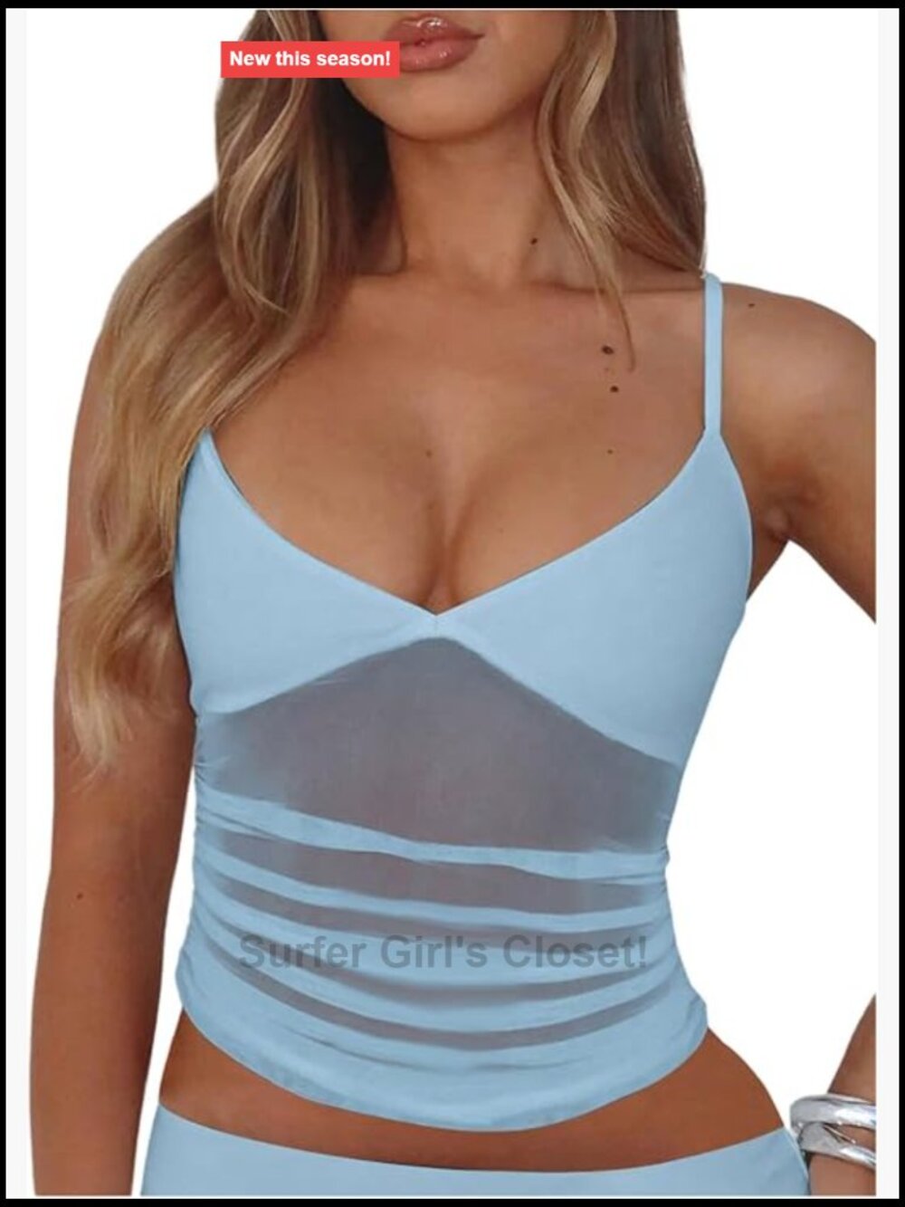 Sheer Mesh Crop Top V Neck Spaghetti Strap Ruched Sleeveless Y2k